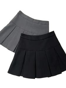 Falda plisada gris Vintage de algodón para mujer, minifaldas Kawaii de cintura alta, uniforme escolar de moda coreana, ropa de calle Harajuku para primavera - Product Image 4