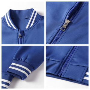 Veste de baseball à fermeture éclair pour enfants, 100% polyester, séchage rapide, pour garçons et filles, uniforme scolaire, vestes de sport - Product Image 3