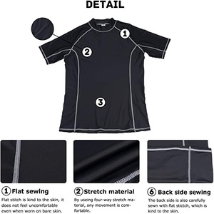 Unisex Compression Rash Guard MMA BJJ Workout Adults Spandex/Cotton Full Sleeve Garment Dyed Quick Dry Breathable Anti-Bacterial - Product Image 4