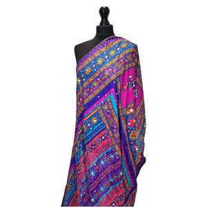 Trendy Mirror Embroidery <b>Shawls</b> Traditional Scarves <b>Shawls</b> & Hijab Elegant Women Fashion <b>Wrap</b> for Festive <b>Wedding</b> Occasion Wear - Product Image 1