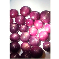 25 Pièces de Rubis Étoile Rouge Naturel de 9mm à 14mm, Cabochons Ronds et Ovales, Lot de 225 Carats, Qualité Commerciale IROC, Pierres Précieuses Libres