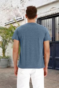 เสื้อยืดคอกลมแขนสั้นผ้าผสมสแปนเด็กซ์/คอตตอนทรงปกติสำหรับผู้ชาย ผลิตตามสั่งจากโรงงานโดยตรง พร้อมโลโก้ด้านหน้า เป็นมิตรต่อสิ่งแวดล้อม - Product Image 5