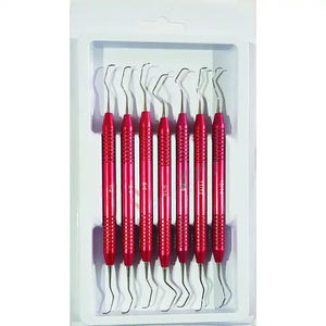 ชุดเครื่องมือขูดหินปูนทางทันตกรรม 7 1/2-13/14 สีชมพู ทำจากสแตนเลสสตีลเคลือบผิวแบบอะโนไดซ์ ใช้งานด้วยมือ รุ่น DM2127 CE Shuja Surgico - Product Image 1