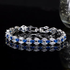 RAMDUT IMPEX Silver Moissanite Tennis Bracelet Floral Cluster Cut Sparkling Elegant Formal Trendy GRA Certified Unisex Jewelry - Product Image 2