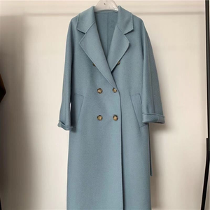 Elegante Abrigo Largo de Algodón y Lana, Chaqueta de Invierno, Corte Entallado, Gabardina de Moda para Mujer, Ropa Casual - Product Image 2
