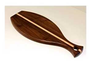 Planche de service rectangulaire en bois d'acacia naturel, durable, antidérapante, compatible lave-vaisselle, avec poignée latérale découpée pour la découpe des aliments en cuisine - Product Image 1