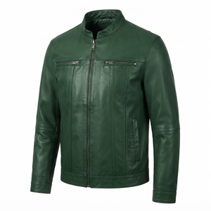 Chaqueta de cuero para hombre, estilo universitario, cálida para invierno, acolchada, con cremallera, patchwork, cortavientos, informal, tipo camisa, teñido liso, venta al por mayor, OEM - Product Image 5