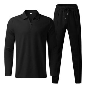 Conjunto Deportivo de Alta Calidad para Hombre, Diseño Moderno, Manga Larga, Cierre Completo, Traje Deportivo Informal para Correr, 2 Piezas - Product Image 1