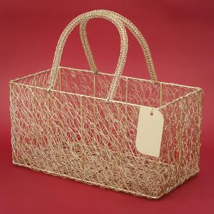 Modern Metal Mesh wire Multipurpose Cycle <b>Hamper</b> Fancy <b>Basket</b>/Tray/Platter for Packing <b>Gifting</b> Decoration - Product Image 5