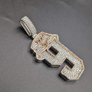 Colliers pendentifs Lettre d'amour en argent 925 avec moissanite, plaqué rhodium, chaîne maille forçat, bijoux de luxe unisexe - Product Image 6