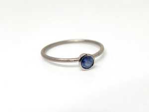 White Gold Sapphire Engagement Ring Slim Blue Gemstone 585 Fine Gold Proposal Ring Gift For <b>Girlfriend</b> - Product Image 4