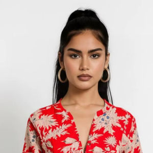 Veste d'hiver légère en coton respirant tricoté et matelassé Kantha à motif floral rouge, modèle 2026, très populaire, pour femme, prix d'usine - Product Image 1