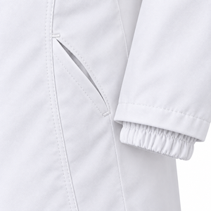Medical <b>Lab</b> <b>Coat</b> Soft <b>White</b> Diagonal Snap Spread Collar Custom Wholesale Unisex Doctor Uniform Healthcare Workwear Seam Pockets - Product Image 6