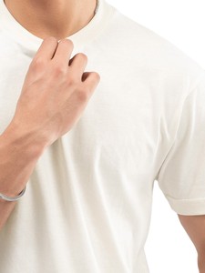 T-shirt uni blanc pour homme ELYSIAN INDUSTRIES, 100% coton, doux, manches courtes, col rond, coupe classique, vêtements décontractés, jersey tricoté 180g - Product Image 5