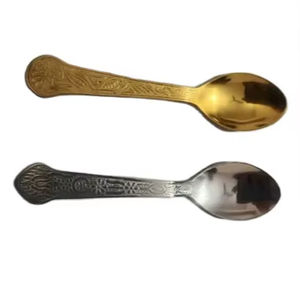ช้อนชิลลาจิตเคลือบทอง สแตนเลสสตีล ช้อนตักเรซินอายุรเวท - Product Image 1