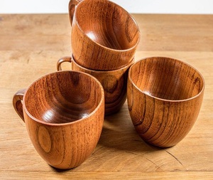 Natural Wood Eco-Friendly Handmade American Style Coffee Cup Small Desk Cup for Business - Product Image 3