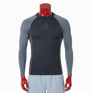 OEM ODM Custom <b>Printed</b> Unisex Long Sleeve MMA Rash Guard Breathable Quick Dry 220g Polyester Spandex Seamless Fusing - Product Image 1