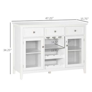 Mobiletto Credenza da Cucina in Legno e Alluminio Eco-Friendly per Soggiorno, Sala da Pranzo, Ingresso - Mobile Bar Caffè Ricco di Funzionalità - Product Image 2