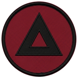 Parche Triangular de Escudo Masónico, Insignia de Masonería Bordada Personalizada, Emblema Circular de Triángulo Rojo, Calcomanía de Tela Marrón - Product Image 2