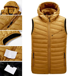<b>Men's</b> Lightweight Hooded Puffer Vest-Quilted Sleeveless Insulated Spring/Summer/Autumn Bodywarmer <b>Letter</b> Print for Sports - Product Image 3