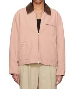 Chaqueta de Trabajo Personalizada de Lona Gruesa Color Rosa Oscuro, Chaqueta Bomber Casual Estilo Detroit para Mujer, Chaqueta de Trabajo Personalizada - Product Image 2