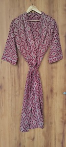 Kimono de Algodón con Estampado Geométrico Hecho a Mano - Product Image 4