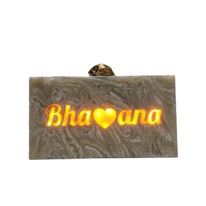 Clutch Vibrant <b>Red</b> Bohemian Purse for Bridesmaid, Cocktail, and Celebration Evenings Premium Quality Handmade Resin Box - Product Image 4