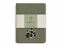 Serviette en coton avec broderie florale. Serviette de table en coton texturé vert sauge |   Nappe de table décorative haut de gamme pour la maison