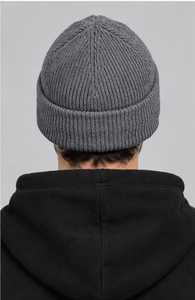 Men's Solid Gray Knitted <b>Beanie</b> <b>Hat</b> 100% <b>Wool</b> Winter Warm Cycling Cap Casual Style for Adults Head Circumference 56-58CM - Product Image 6
