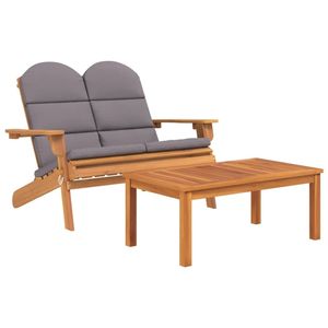 Ensemble de 2 chaises longues de jardin en bois d'acacia massif, ton moyen naturel, meubles d'extérieur durables et élégants - Product Image 2