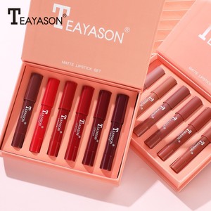 TEAYASON Set de Regalo de Brillo Labial de Alta Saturación Anti-Halo, 6 Colores de Moda, Fácil de Colorear, Barra Mineral, Acabado Mate Aterciopelado, 5g - Product Image 3