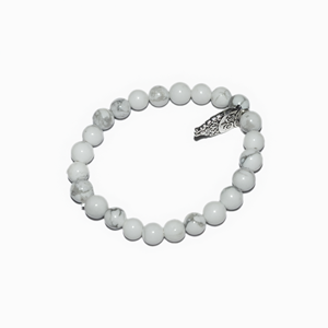 สร้อยข้อมือรูปนกฮูกหินฮาวไลท์สีขาว-เครื่องประดับแฟชั่นคริสตัล - Product Image 2