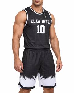 Conjunto de Uniforme de Baloncesto para Hombre Claw Intl, Diseño de Cuadros Blancos y Negros, Impresión en Serigrafía, Algodón Transpirable, Unificación sin Costuras - Product Image 5