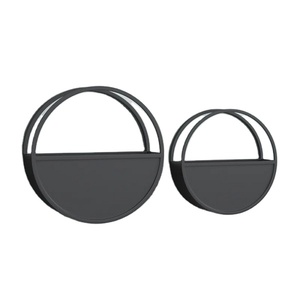 Juego de 2 macetas redondas colgantes, jarrón de flores de diseño antiguo, maceta decorativa de pared de Color negro para restaurante - Product Image 1