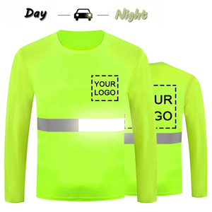 Camiseta de Seguridad de Alta Visibilidad Verde Lima con Franjas Reflectantes, Logotipo Personalizado, Uso Diurno y Nocturno - Product Image 5