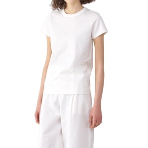 T-shirt court à manches courtes pour femme, en coton, couleur unie, logo personnalisé, imprimé, mode été, faible MOQ et prix - Product Image 1