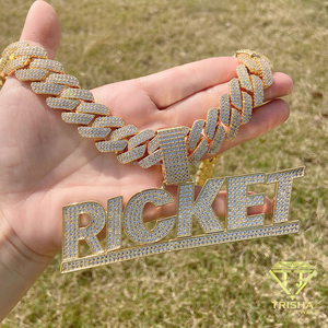 Custom Moissanite <b>Name</b> Pendant Necklace Iced Out Personalized Letter Jewelry Hip Hop Fashion <b>Chain</b> For Men Women Luxury Gift - Product Image 2