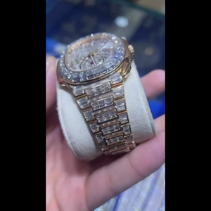 Montre tendance sertie de diamants de laboratoire incolores pour hommes, qualité supérieure, prix de gros - Product Image 2