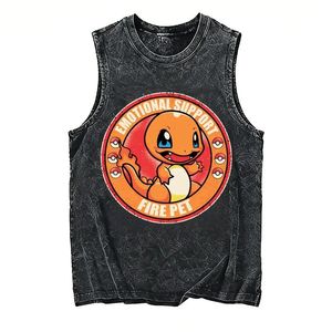 Débardeur Homme Vintage Délavé pour la Gym, T-shirt sans Manches Été 2026, Imprimé Ramen, Streetwear Décontracté Ample - Product Image 5