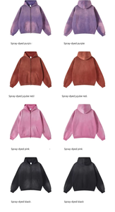 Custom 100% Cotton Heavyweight Acid Wash Vintage French Terry Pullover Mens Hoodies Distressed Sun Faded Hoodie for Men - Product Image 3