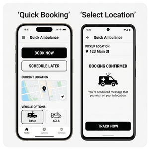 Application de réservation d'ambulance RoyalCraft – Ambulance d'urgence, réservation rapide, suivi en direct et SOS IOS/Android/Linux/Mac - Product Image 1