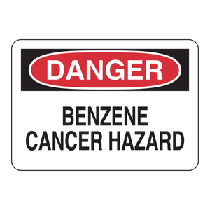 Panneau de signalisation de danger de benzène et de cancer Brady pour les zones de manipulation de produits chimiques et les laboratoires - Product Image 1