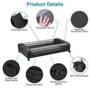 2 Confezioni di Contenitori per Organizzazione Sotto il Letto con Coperchio Trasparente e Chiusura a 360 Gradi, 42L/11Gal, Cassetti Scorrevoli per Organizzare Vestiti - Product Image 2