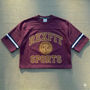 เสื้อยืดสตรีทแวร์สีดำฟอกกรด REXFIT SPORTS ทรงโอเวอร์ไซส์ คอโอ ผ้าฝ้าย สำหรับผู้ชาย รับผลิตตามแบบ OEM - Product Image 2