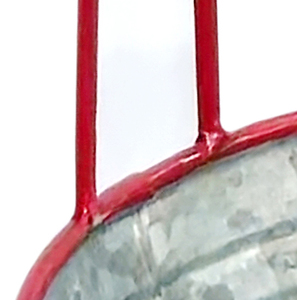 Panier à bananes en métal galvanisé Cuvette suspendue avec bordure rouge-Crochet incurvé Parfait pour la présentation des fruits Fruits Décoration intérieure - Product Image 5
