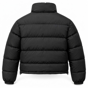 Blouson matelassé noir pour homme, col montant, fermeture éclair, manteau d'hiver chaud, décontracté, streetwear, personnalisable, marque privée - Product Image 2
