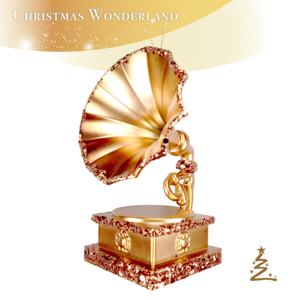 Hot sale <b>Christmas</b> New Year Decoration Matt Copper Plated Acrylic 3D Phonograph Tree Rocking Horse Leaping <b>Reindeer</b> Ornament - Product Image 2