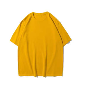 Camiseta Larga de Manga Media con Cuello Redondo para Mujer, Talla Grande, 100% Algodón Orgánico, Transpirable, Ecológica, Color Amarillo - Product Image 1