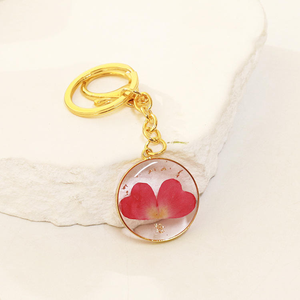 Women's FLORAL DESIGN FD-127 Handcrafted High Quality Traditional Design Floral Keychain Real Dried <b>Flowers</b> <b>Sweet</b> Rose Full Star - Product Image 4