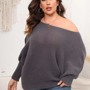 Women's Rib Knit Turtleneck <b>Pullover</b> <b>Sweater</b> Batwing Sleeve Solid Color Casual Autumn Wear 100% Acrylic Anti-Pilling Full Sleeve - Product Image 5